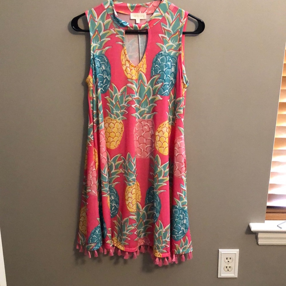 Simply Southern Pineapple Fringe Dress